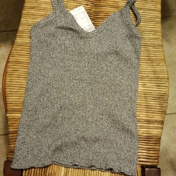 Brandy Melville Joanne Grey Knit Ribbed Crop Tank - Picture 4 of 4